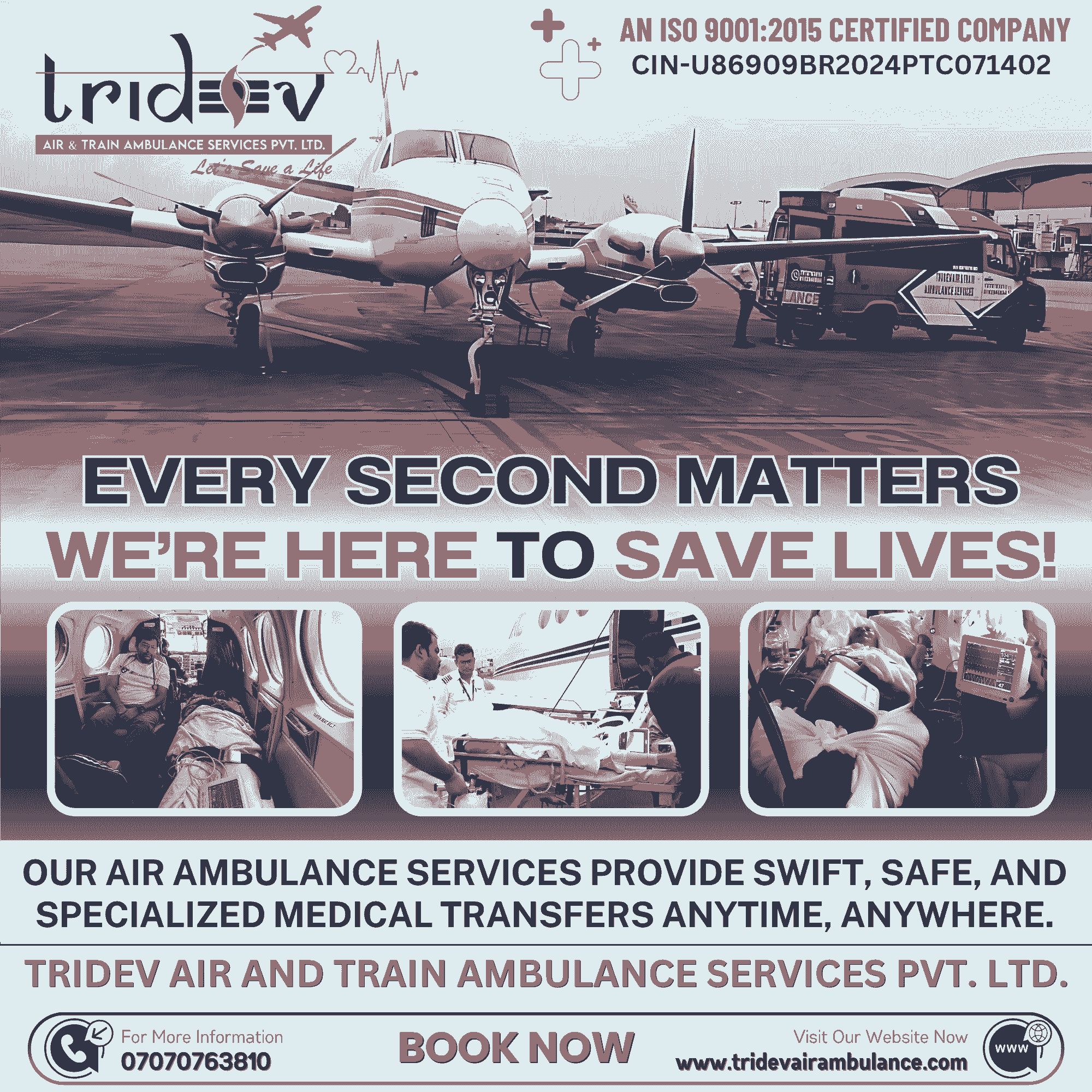 The Relaxation in the Tridev Air Ambulance Services in Patna for Patients