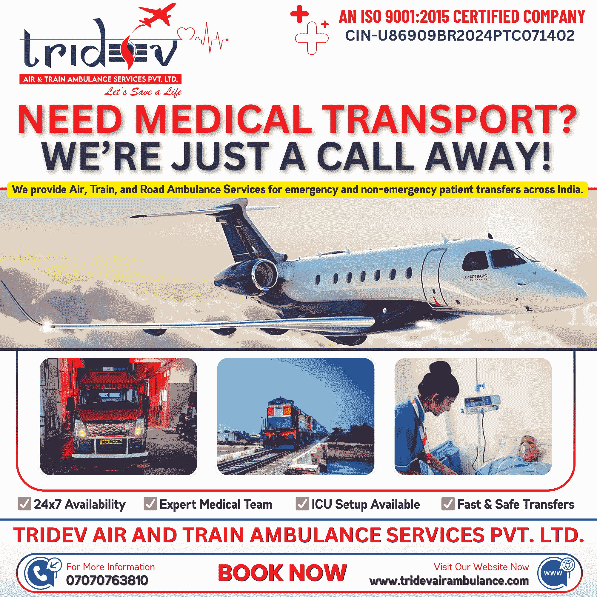 All Benefits of Tridev Air Ambulance Services in Ranchi