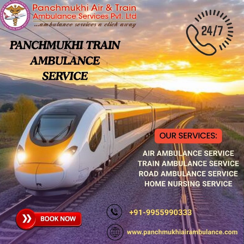 Panchmukhi Train Ambulance Ranchi to Chennai provides 24X7 cares to serious patients
