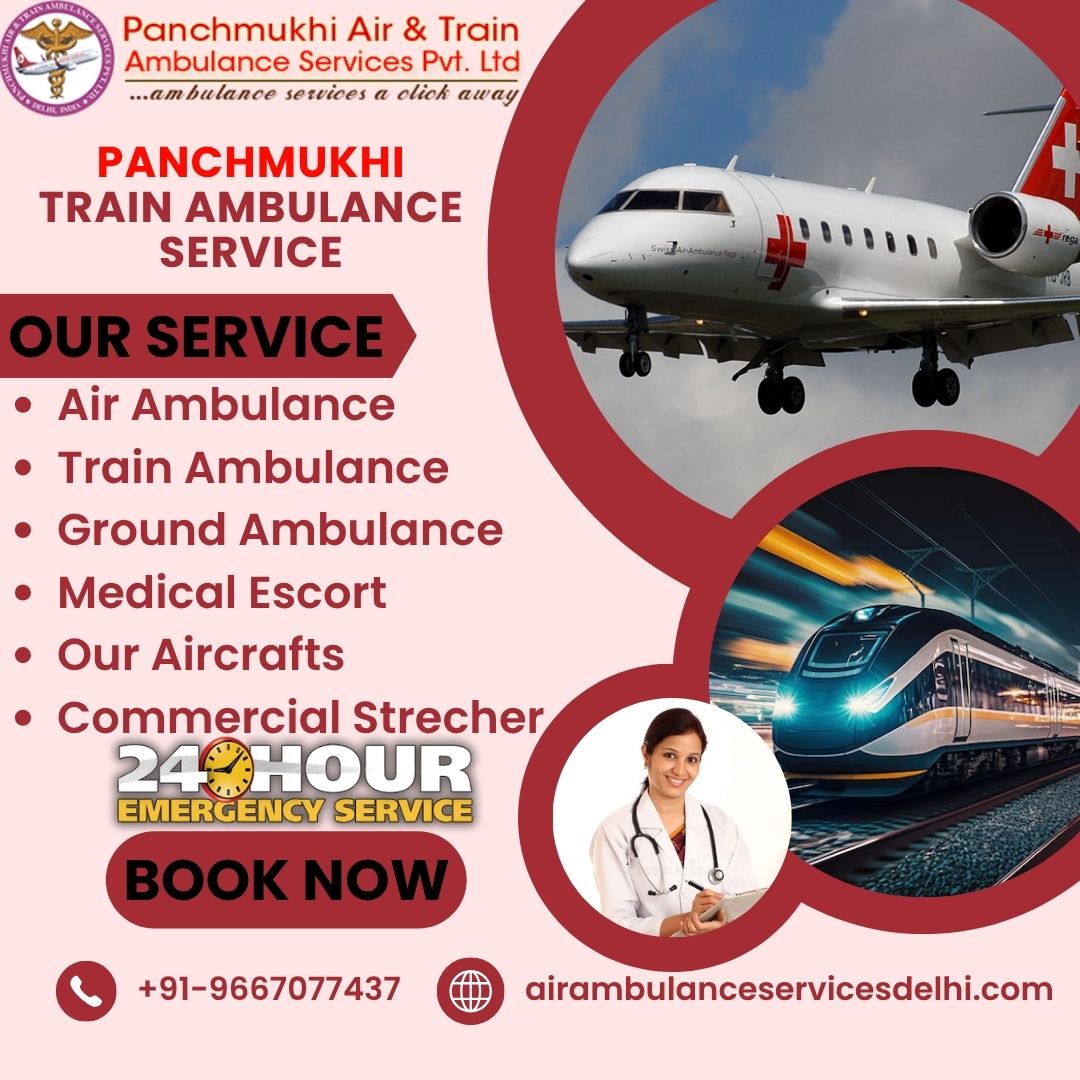 Panchmukhi Train Ambulance from Ranchi to Delhi provides Affordable Transportation