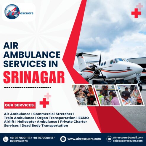 24/7 Emergency Air Ambulance Services in Srinagar