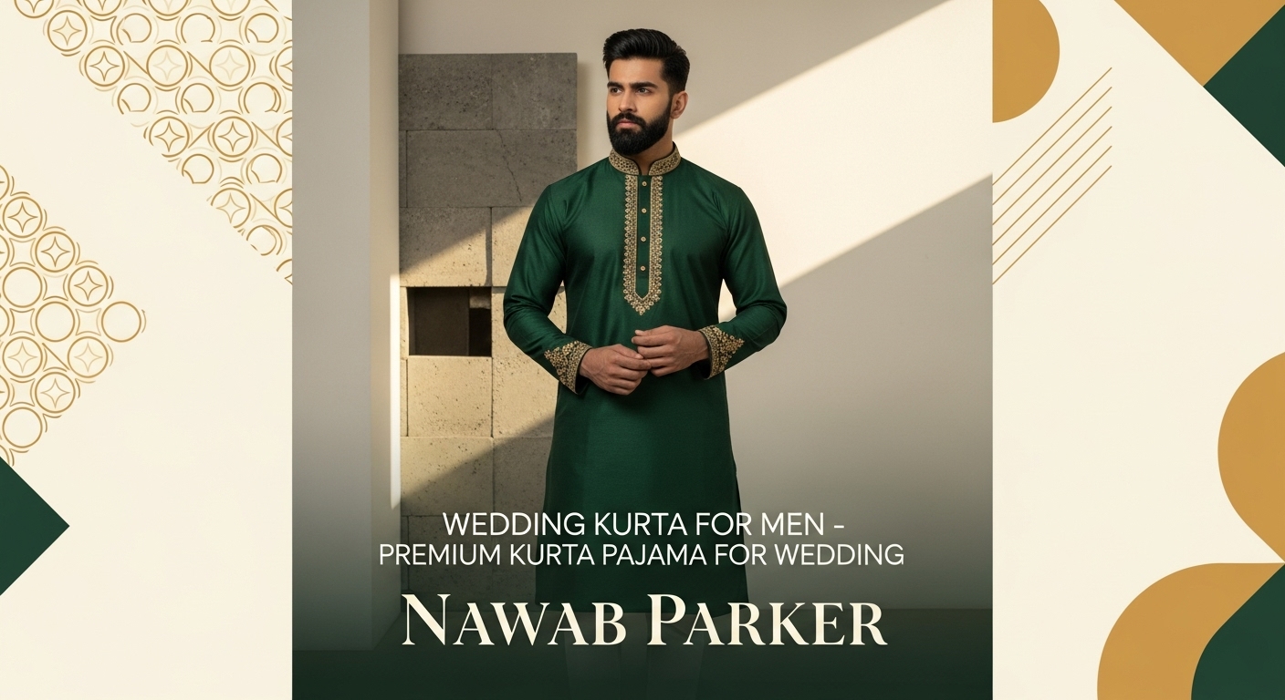 Wedding Kurta for Men – Premium Kurta Pajama for Wedding | Nawab Parker