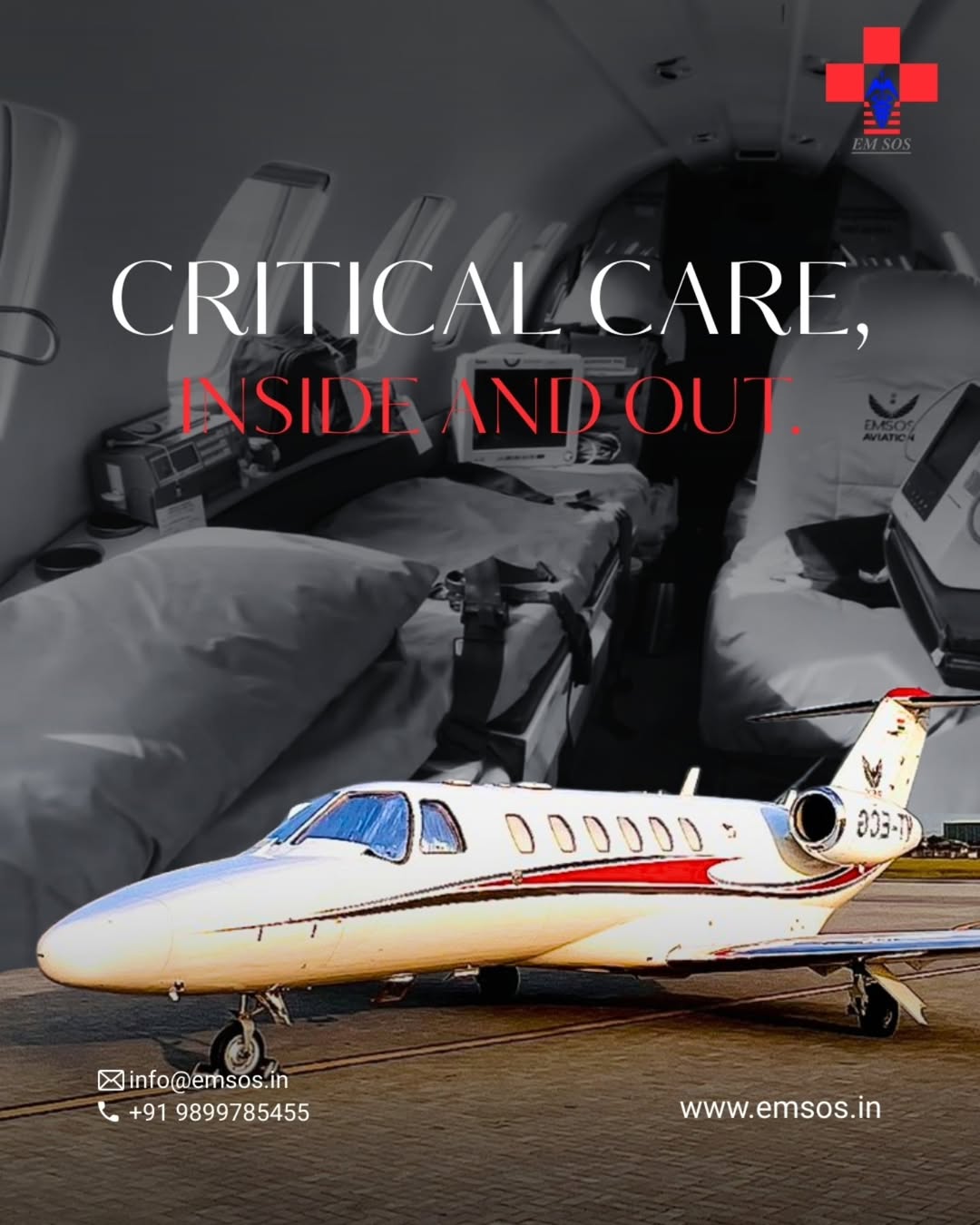 Fast & Secure Air Ambulance in Delhi for Critical Care Transfers | EMSOS