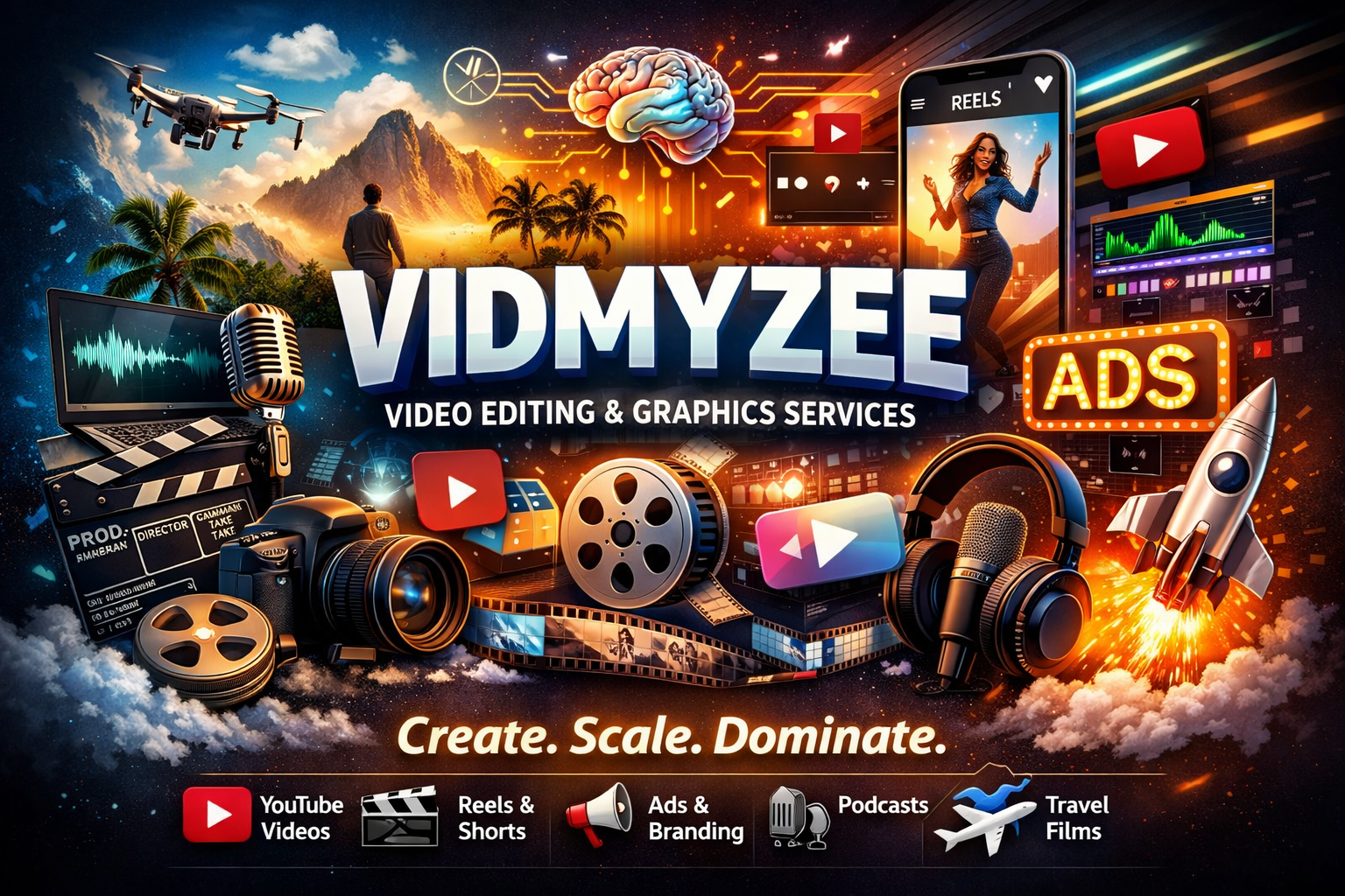 Vidmyzee Video Editing And Graphics Services