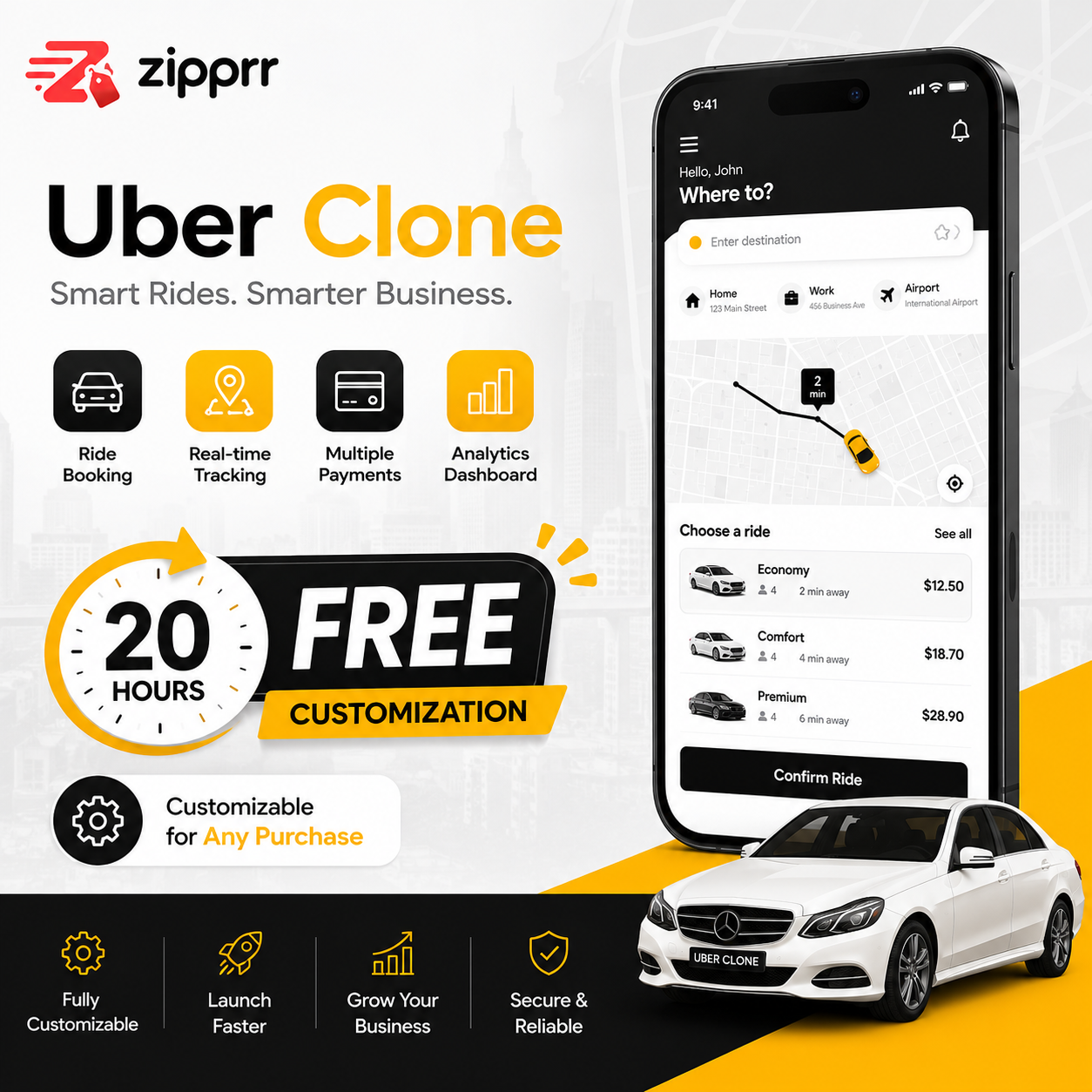 Zipprr Uber Clone — Best White-Label Taxi App for Startups in 2026
