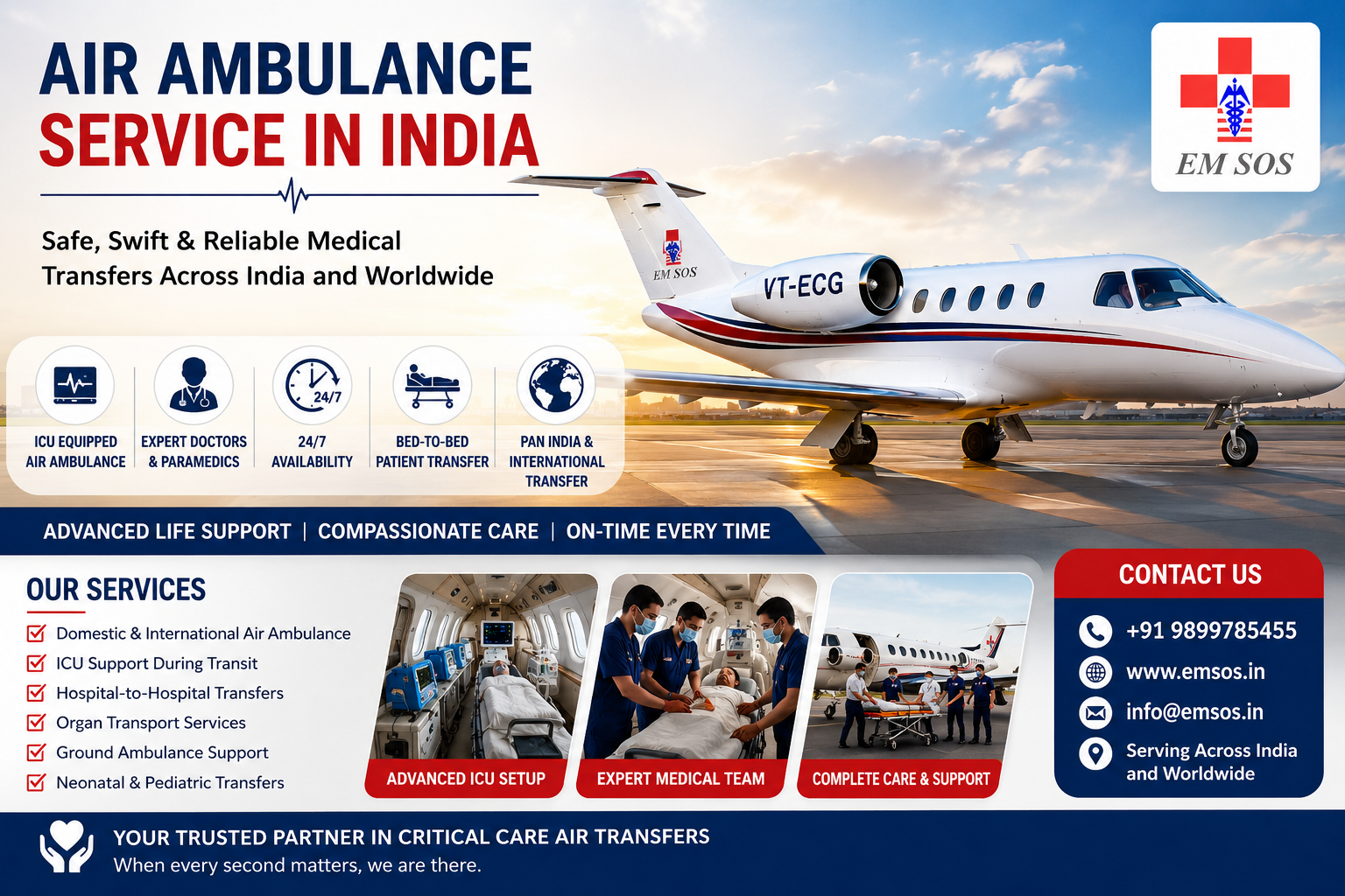 EMSOS Air Ambulance Service in India – Helping Families Make Informed Medical Transfer Decisions