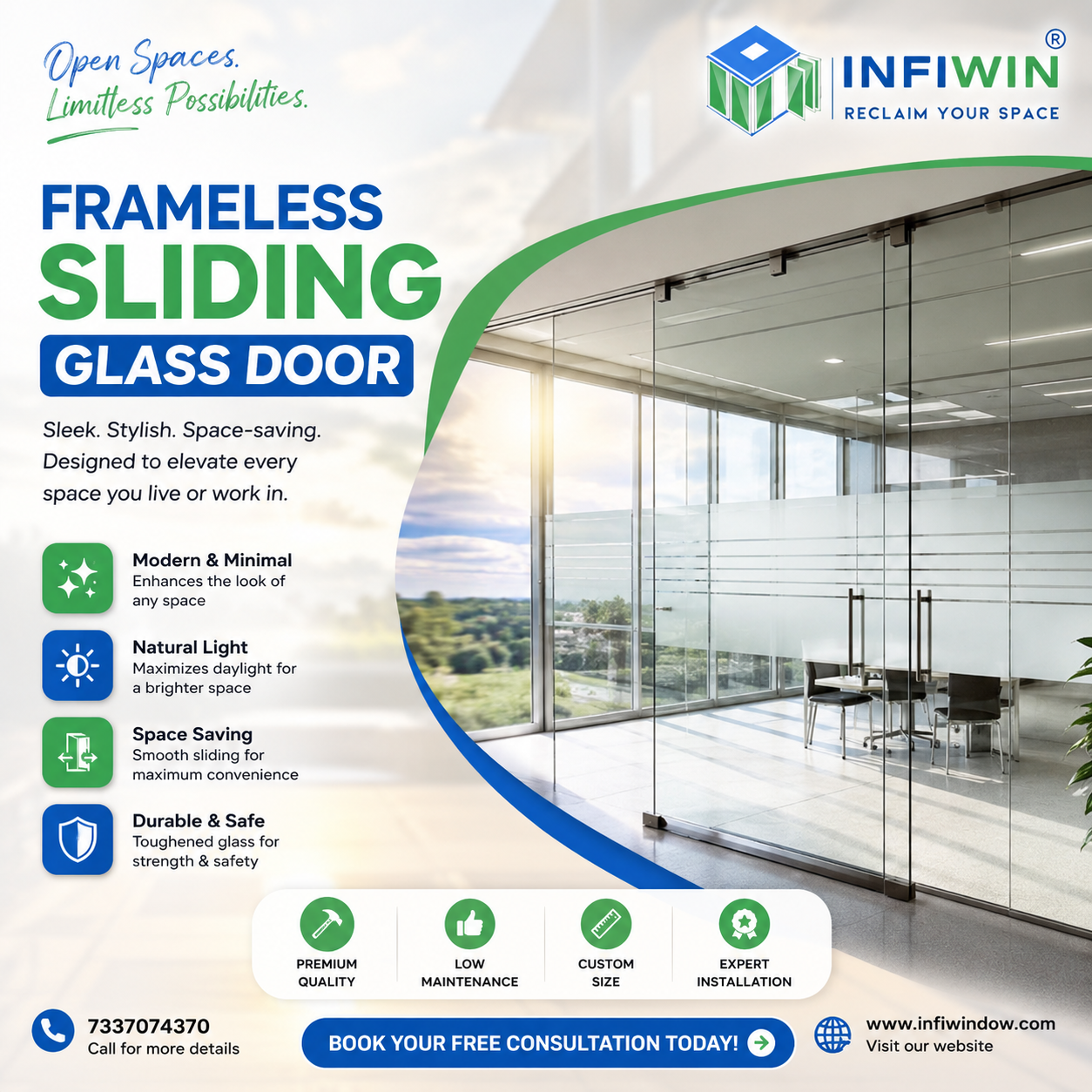 Frameless Sliding Glass Door for Modern Spaces