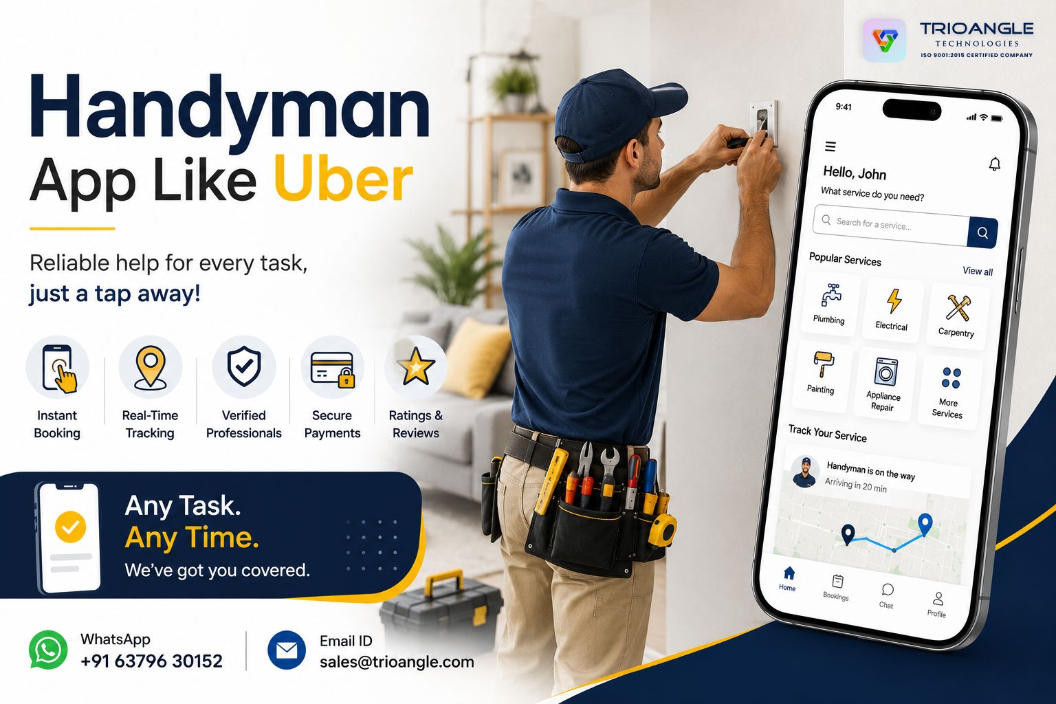 On-Demand Handyman App Like Uber | Launch in Days
