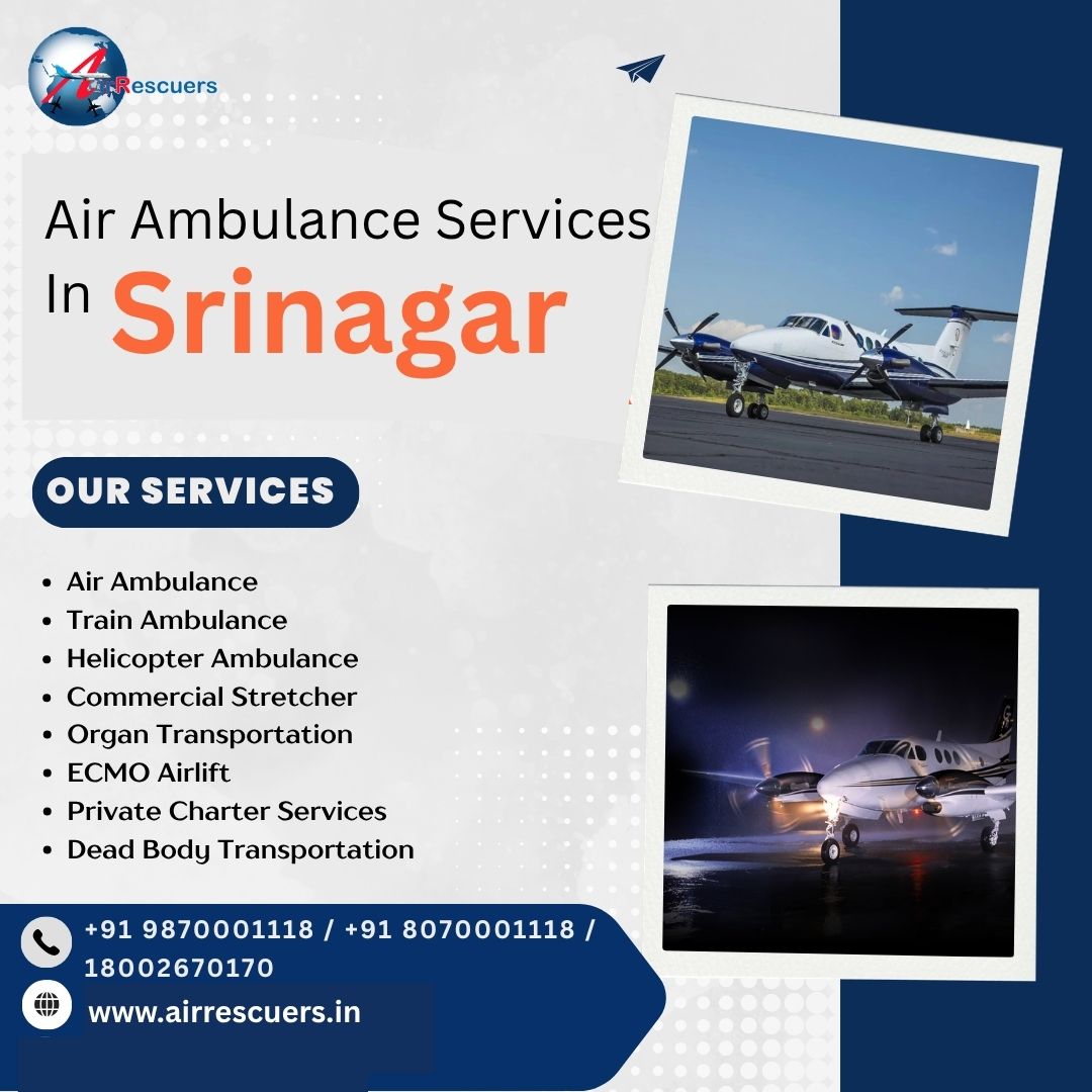 Air Ambulance Booking Support in Srinagar for Patient Transfers